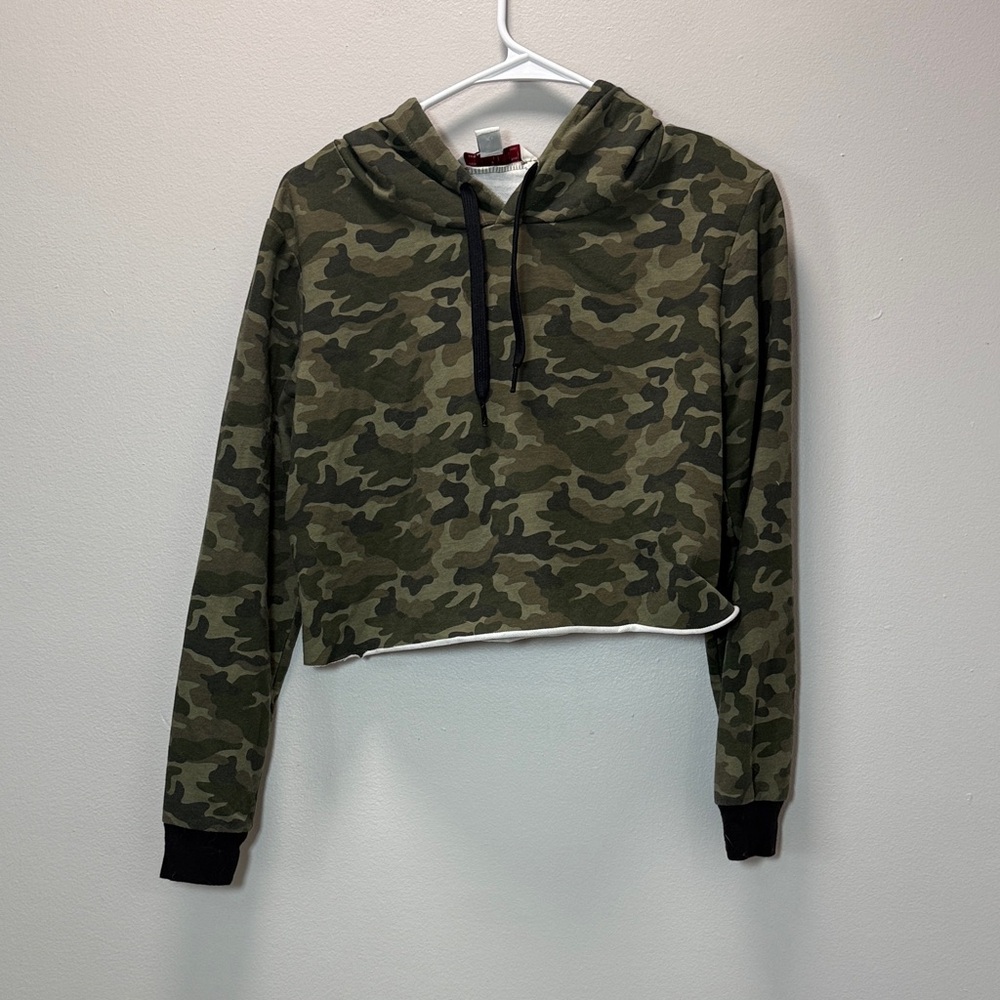 Camo Cropped Hoodie - Camouflage Crop Top Sweatshirt